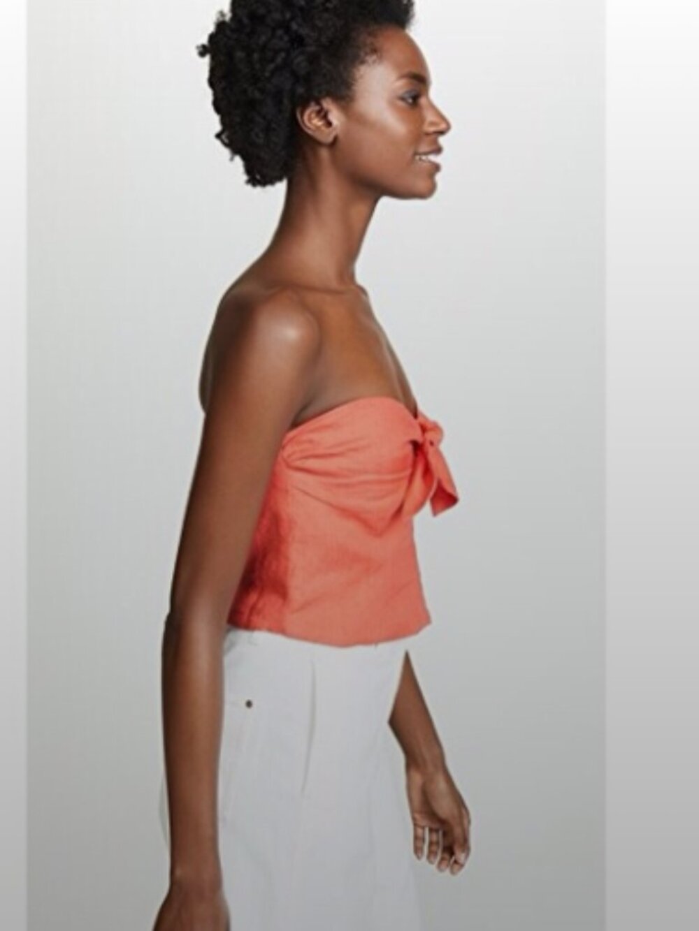Mara Hoffman Nan Linen Tie Front Crop Top NWT - Picture 4 of 6
